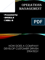 Operations Management: - Presented by - Sneha.S - I Mba - B
