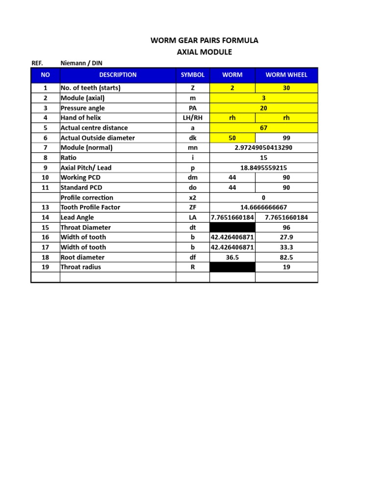 Worm Gear FormulaMaster PDF Gear Kinematics