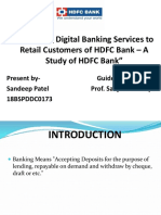 Promoting Digital Banking Services To Retail Customers of HDFC Bank - A Study of HDFC Bank"