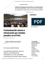 Post - Contaminación Minera e Intoxicación Por Metales Pesados en El Perú