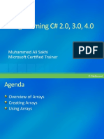 Programming C# 2.0, 3.0, 4.0: Muhammed Ali Sakhi Microsoft Certified Trainer