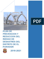 6213 Plan de Prevencion y Reduccion Del Riesgo de Desastres Del Distrito El Porvenir 2019 2021