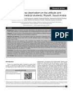 Effect of Sleep Deprivation On The Attitude and Performance of Medical Students, Riyadh, Saudi Arabia