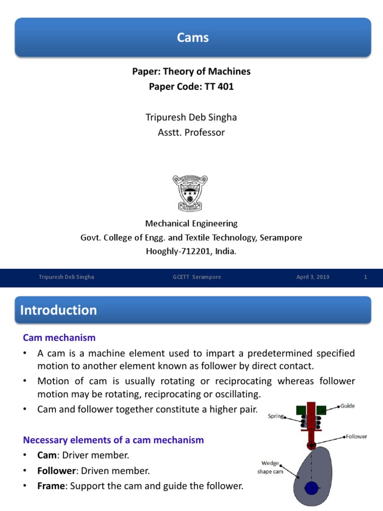 Cam Mechanisms for Engineers | PDF | Rotation Around A Fixed Axis ...
