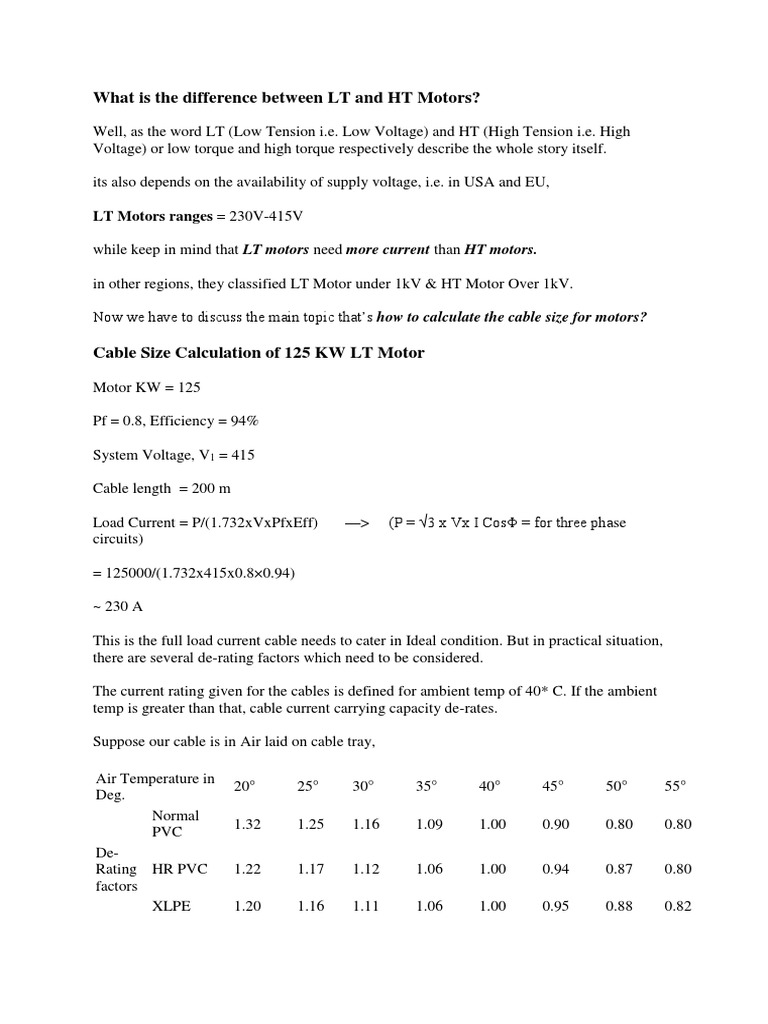 LT vs HT Motors: Key Differences Explained | PDF | Volt | Voltage