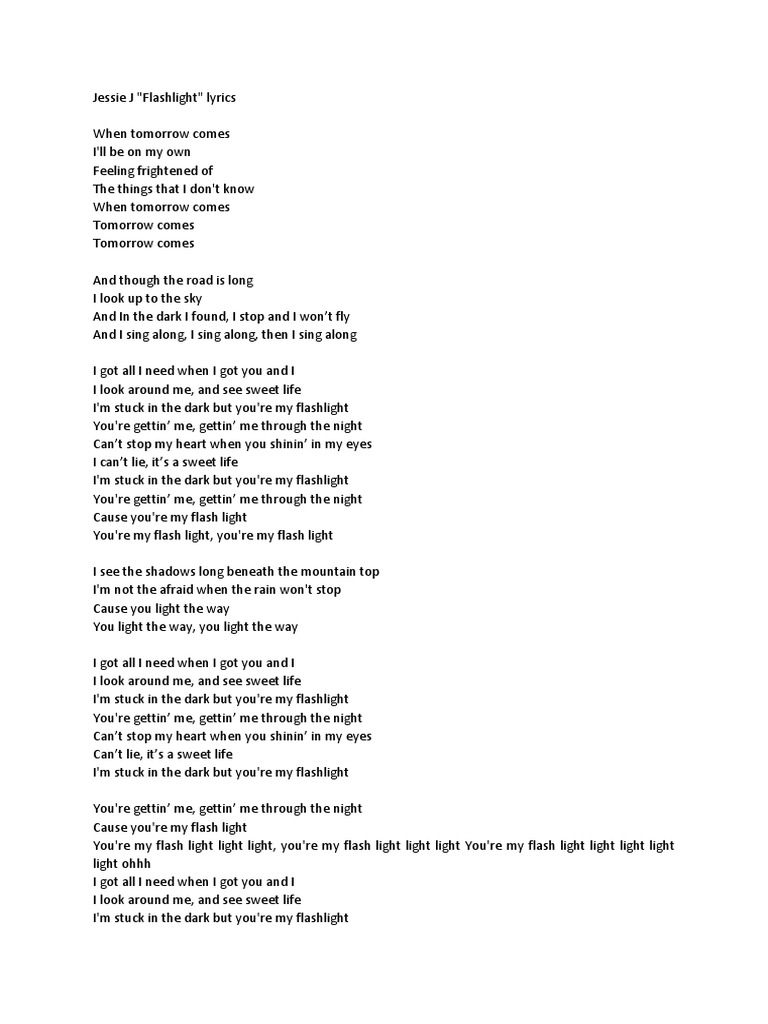 Lirik Lagu | Flashlight