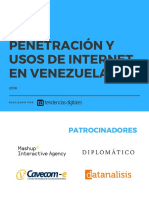 Penetración Internet Venezuela 2018