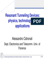 Resonant Tunneling Devices: Physics, Technology and Applications