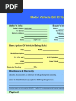 Vehicle Bill of Sale