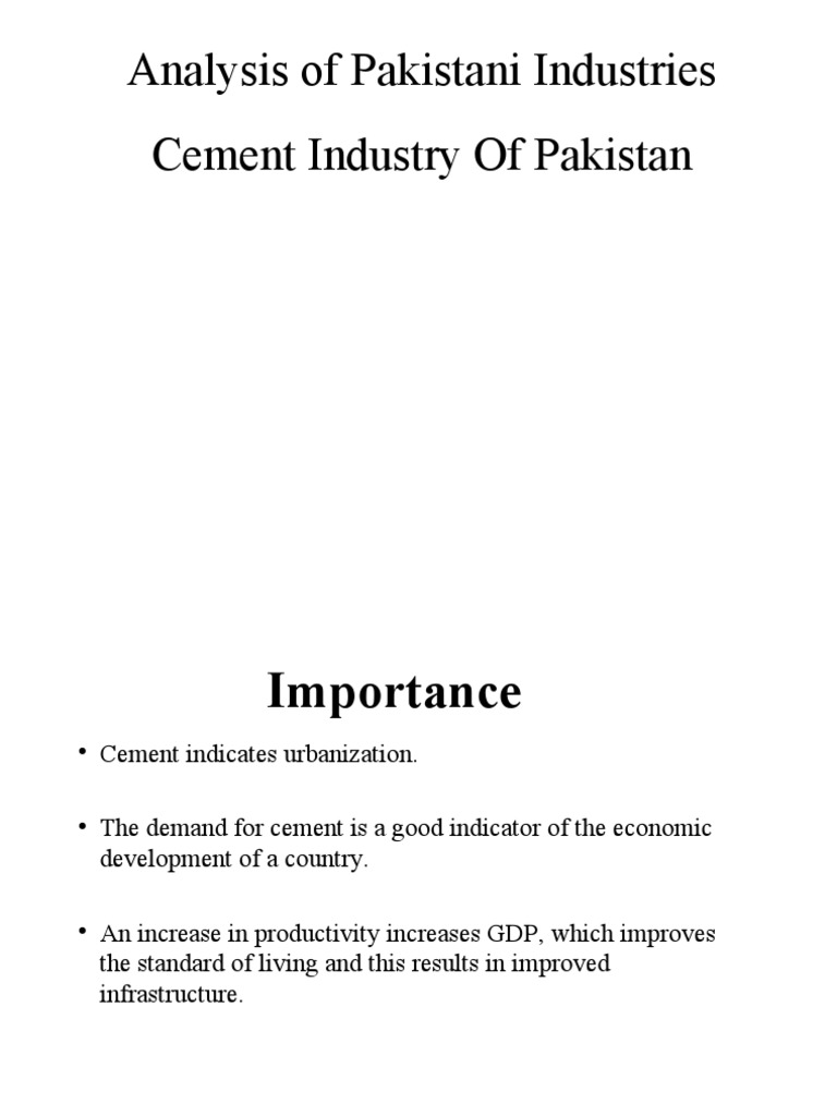 Analysis of Pakistani Industries Cement Industry of Pakistan | PDF ...