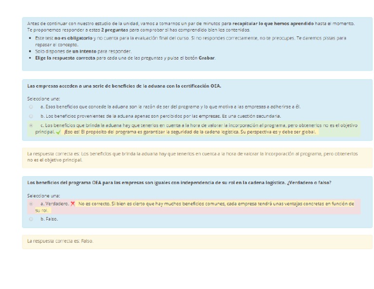 Respuesta de Recapitulacion Unidad 2 de Curso OEA | PDF