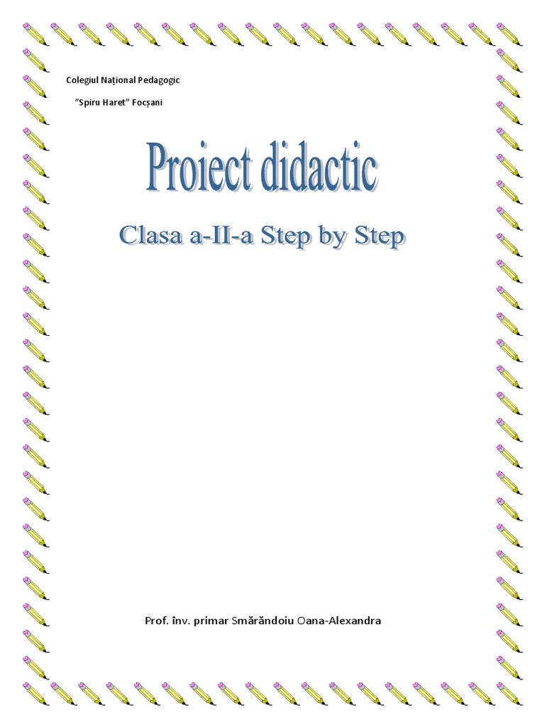 Model Proiect Didactic Step by Step | PDF