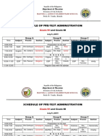 Schedule of Pre-Test Administration: Grade IV