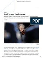 Itzhak Perlman, El Violinista Total - Babelia - EL PAÍS