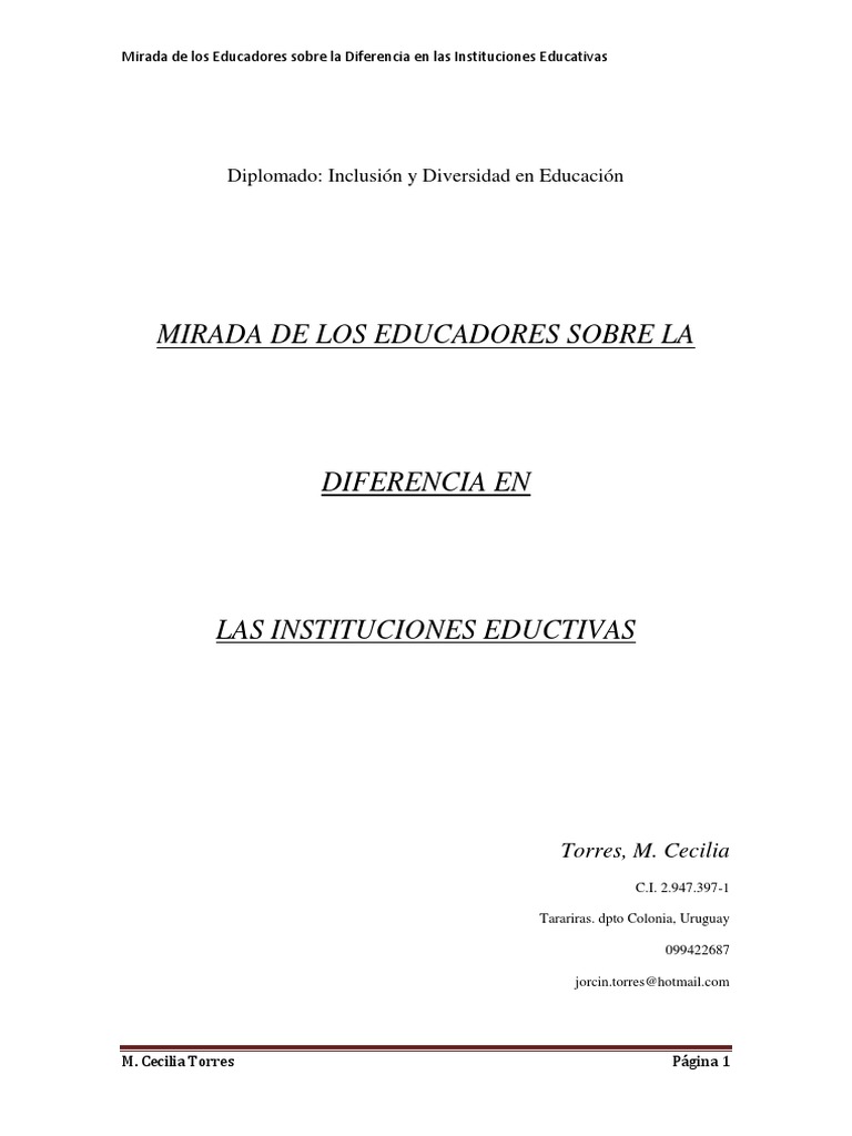 Inclusión y Diversidad en Educación | PDF | Plan de estudios ...