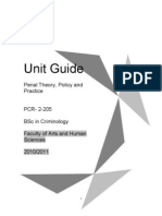 Unit Guide: Penal Theory, Policy and Practice