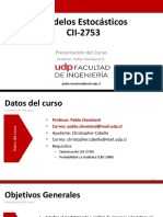 2019 I CII2753 Modelos Estocasticos - Presentacion Del Curso PDF