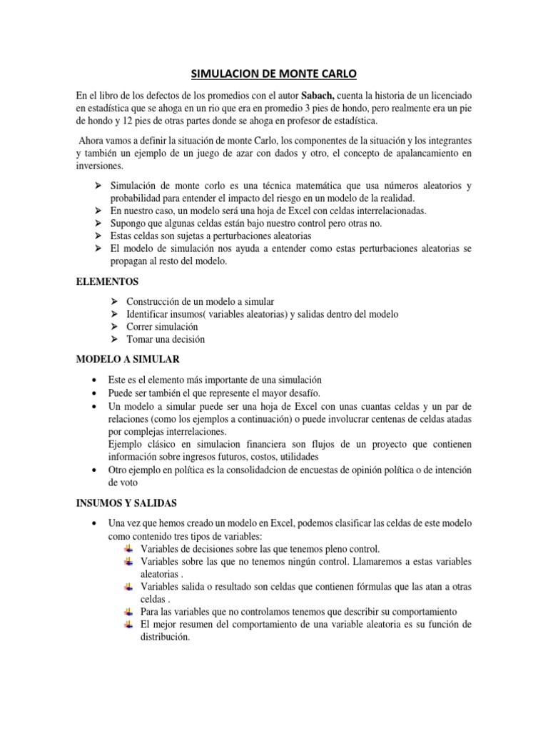 Simulación de Monte Carlo en Excel | PDF | Simulación | Estadísticas