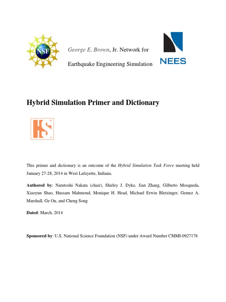 RTHS Hybrid Simulation PrimerDictionary Final PDF PDF