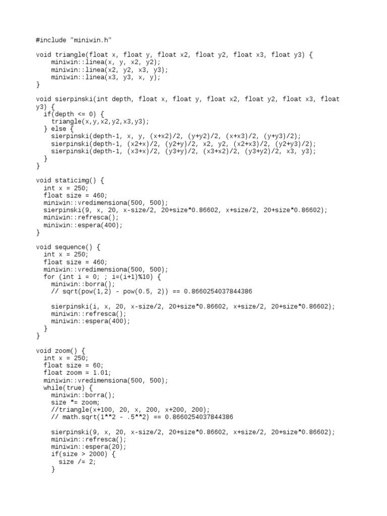 Código ASCII del Triángulo de Sierpinski | PDF