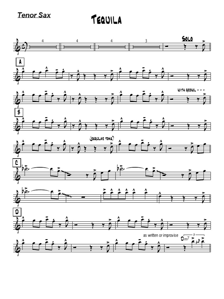 01 Tequila Tenor Sax PDF PDF