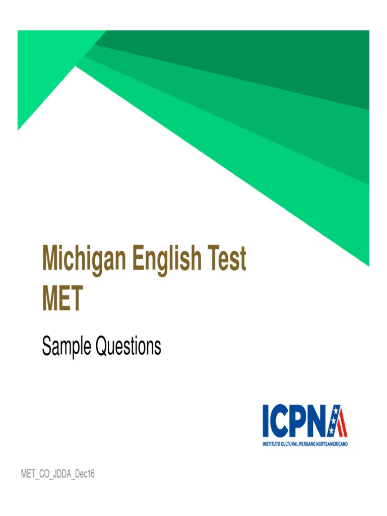 MET Sample Questions | PDF | Test (Assessment) | Cognition