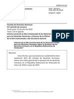 Informe M Bachelet A HRC 41 18 SP