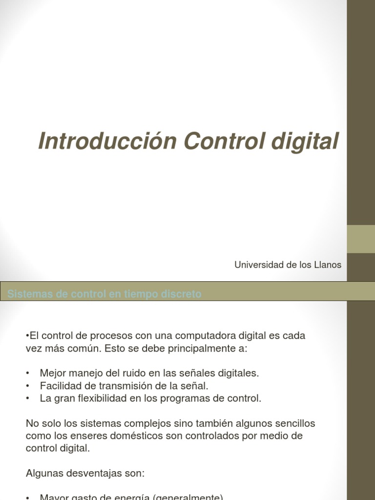 Intro Control Digital | PDF | Convertidor digital a analógico | Señal ...