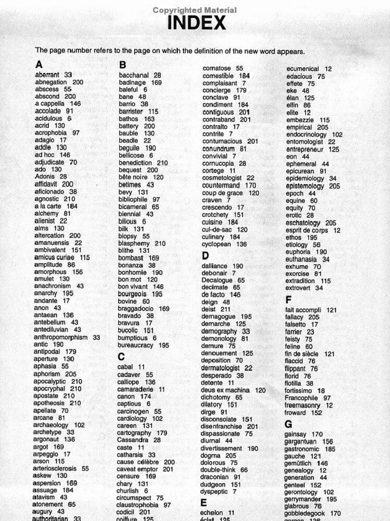 601 Words You Need To Know | PDF | Tempo | Eros