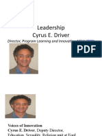 Leadership Cyrus E. Driver: Director, Program Learning and Innovation