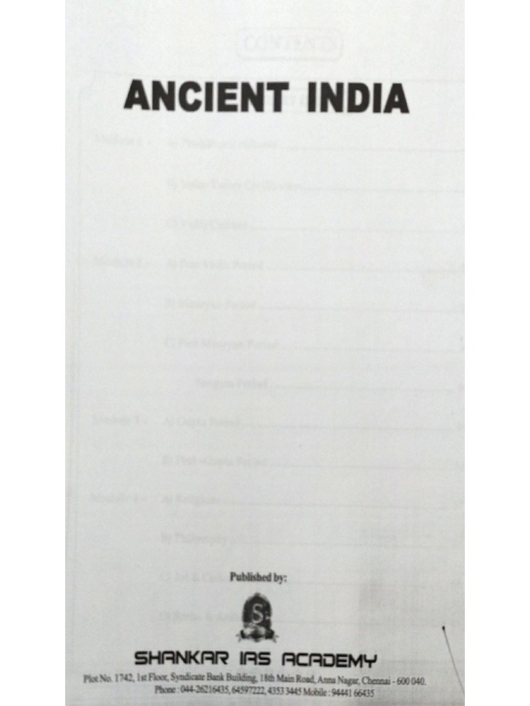 Ancient India - Shankar IAS Academy | PDF