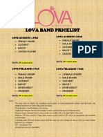 Lova Band Pricelist: Lova Acoustic 4 Pax Lova Acoustic 5 Pax