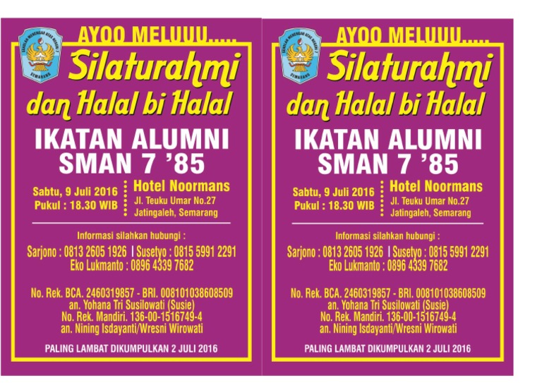 61+ Contoh Undangan Halal Bihalal Alumni Smp Terbaik Gratis