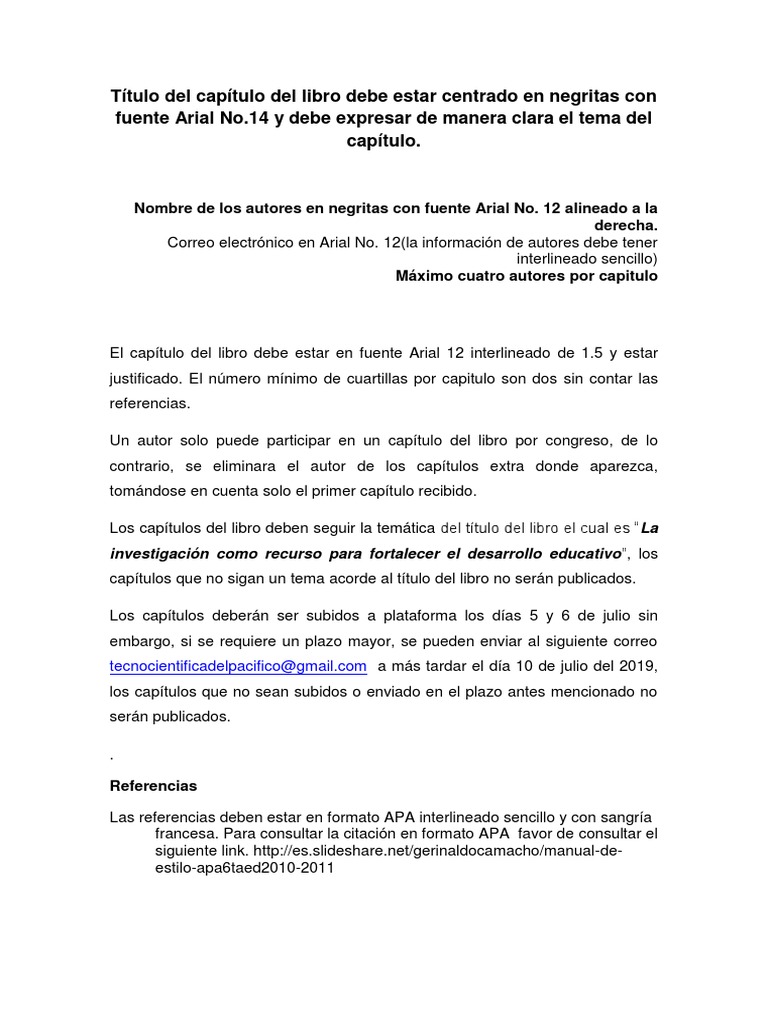 Ejemplo de Formato de Capitulo de Libro | PDF
