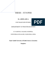 Thesis - Synopsis: Dr. Abhilash.A