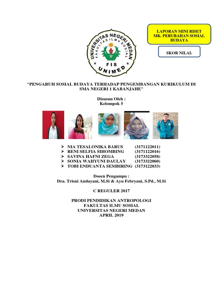 Laporan Mini Riset Perubahan Sosial Budaya Docx