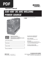 SAE-400 DC Arc Welding Power Source: Operator's Manual