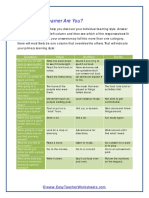 What Type of Learner Are You?: Visual Auditory Tactile