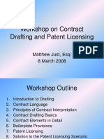 Workshop On Contract Drafting and Patent Licensing