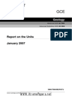 As A Level GCE Geology Report January 2007