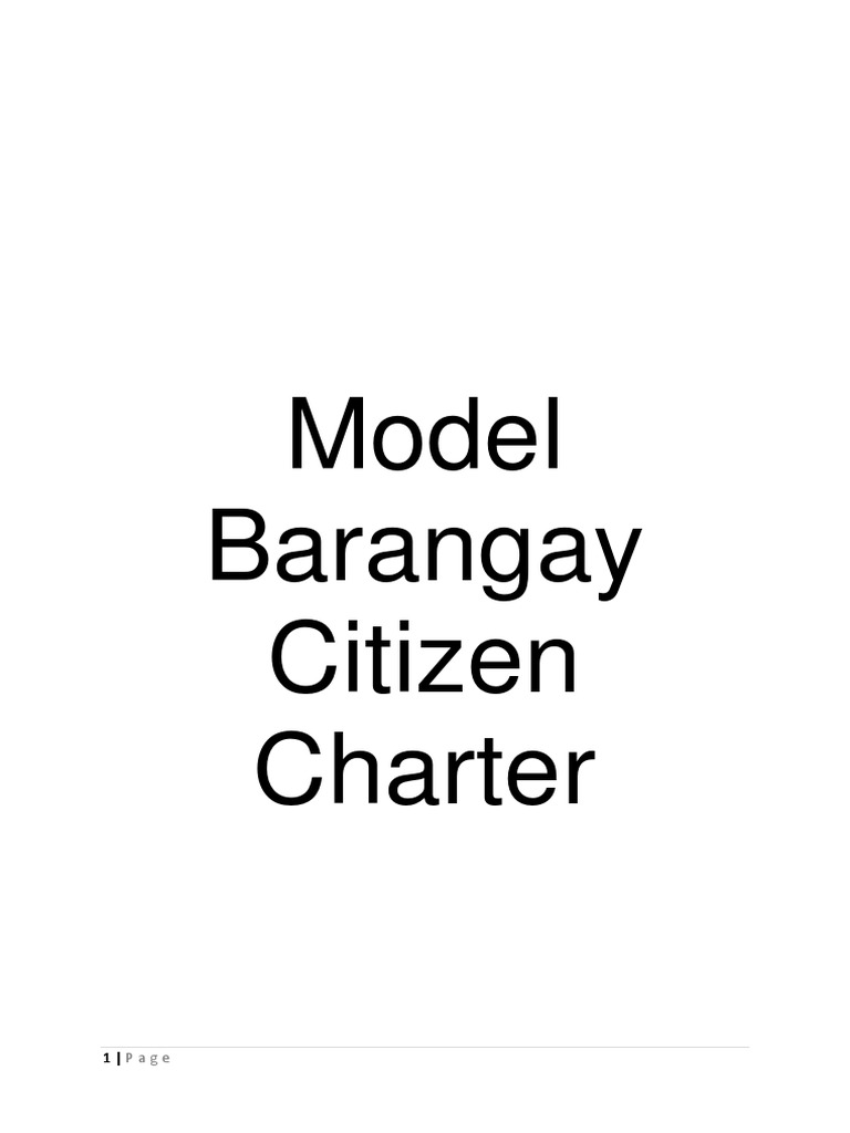 Barangay Citizen Charter Model Guide | PDF | Identity Document | Receipt