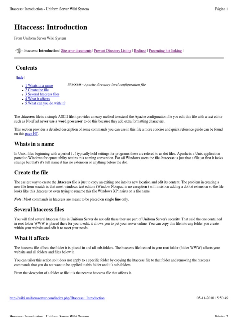 .htaccess Guide for Apache Configuration | PDF | Websites | Computer File