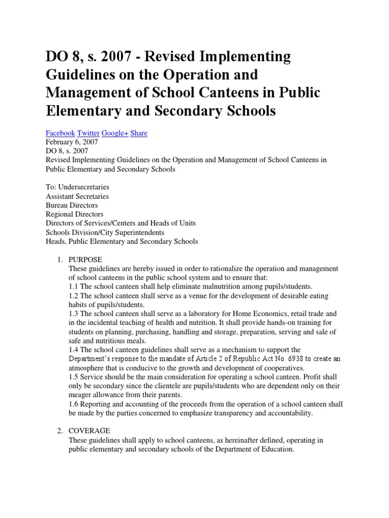 Canteen Operation PDF Audit Teachers
