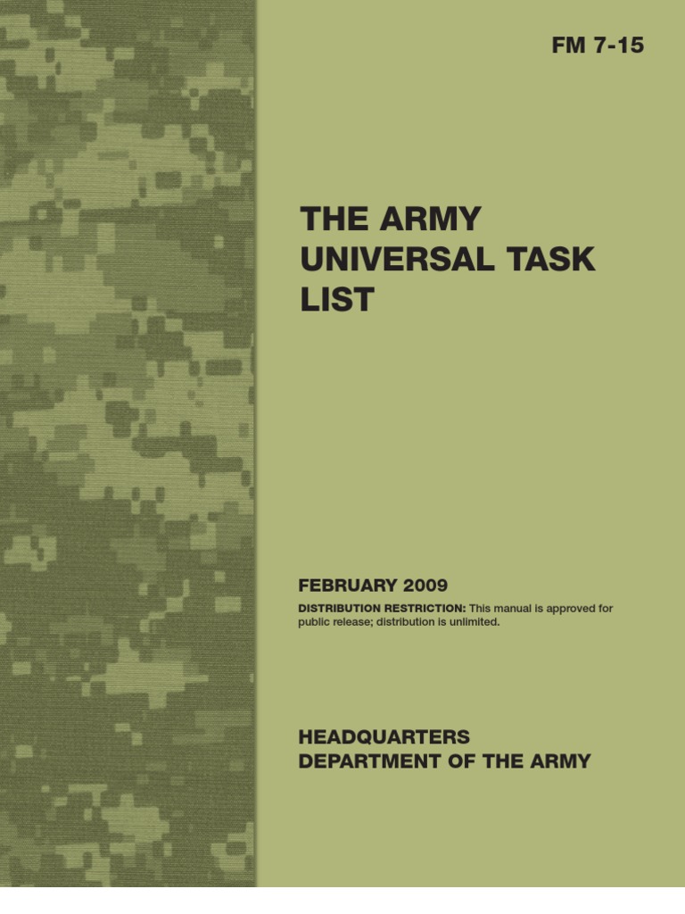 Fm7 15 Universal Task List Cbrn Defense United States Army