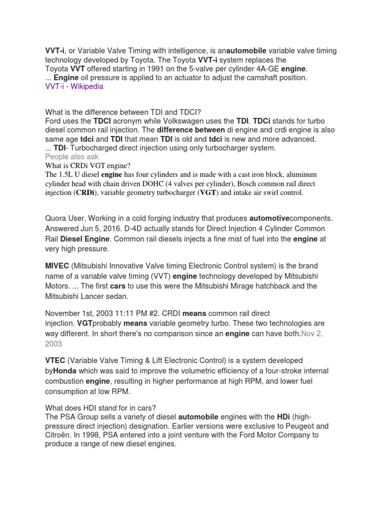 VVTi Wikipedia VVTi, or Variable Valve Timing With Intelligence