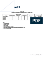 Price List Polystyl by Tarkett Homogeneus Vinyl Roll