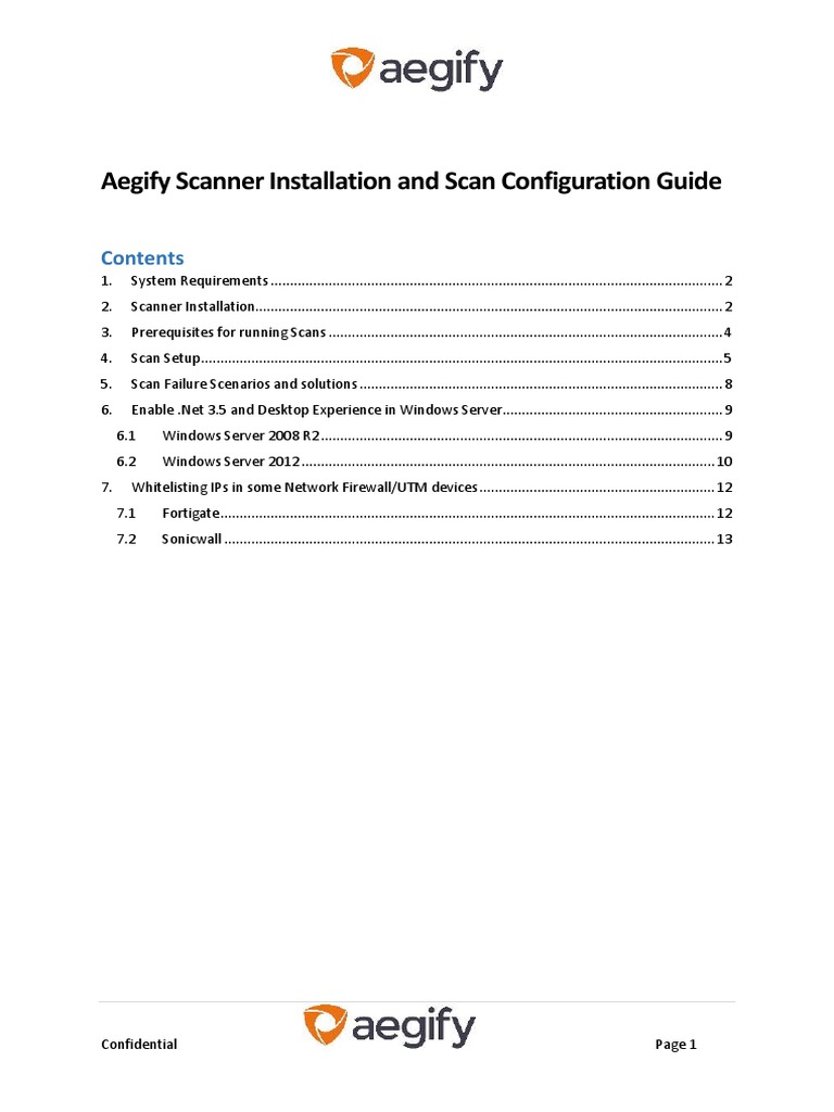 Aegify Scanner Setup and Configuration Guide | PDF | Windows Server ...