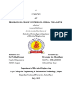 A Synopsis ON: Programmable Logic Controller - Seldom India Jaipur