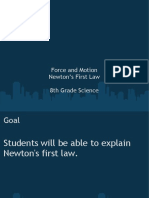 Force and Motion Newton's First Law 8th Grade Science