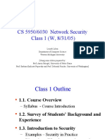 CS 5950/6030 Network Security Class 1 (W, 8/31/05)